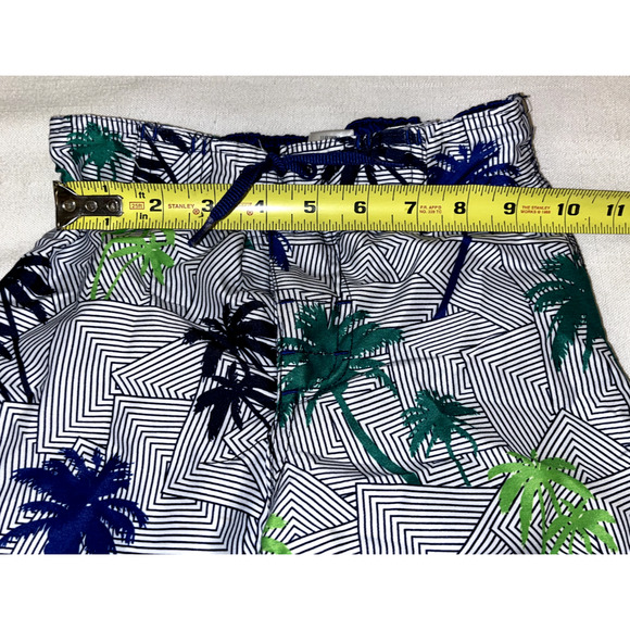 Gymboree Boys Swim Shop Blue and Green Palm Trees Swim Shorts Board Shorts Sz 6 - Picture 5 of 5